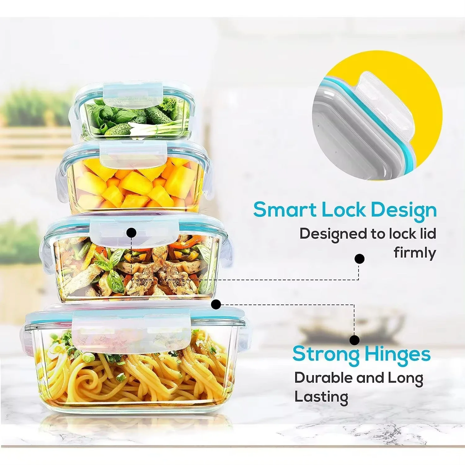 Glass Lunch Box Food Storage C - Meal Prep Glass Containers Oven Safe ulasan dan harga