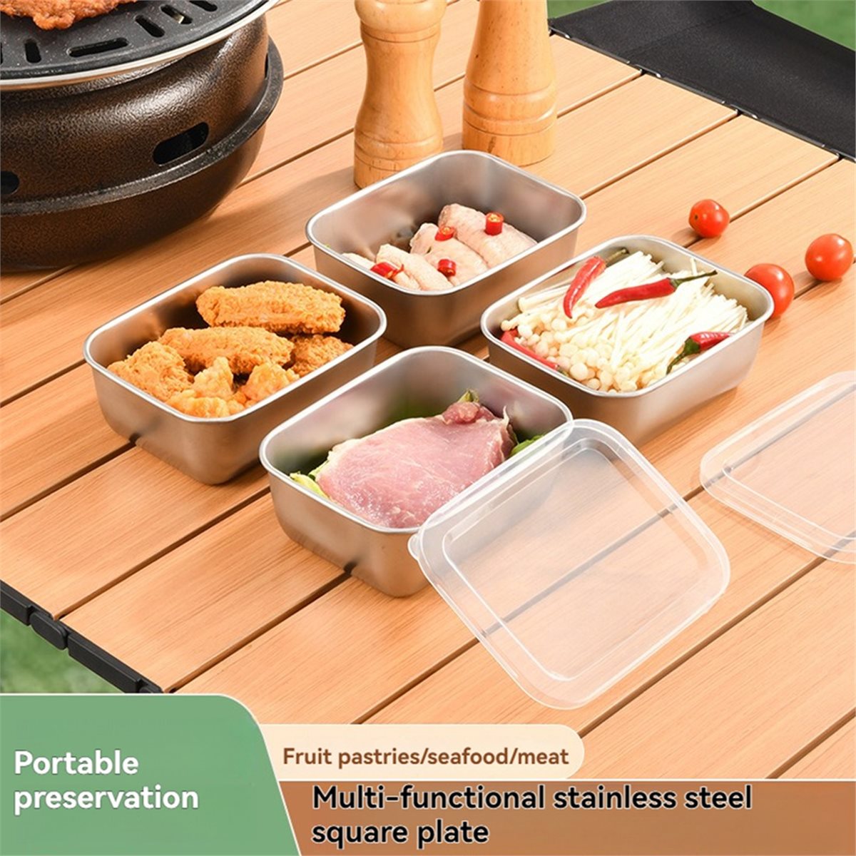 【AT48】 NEW Stackable Food Stor - Meal Prep Fit ulasan dan harga