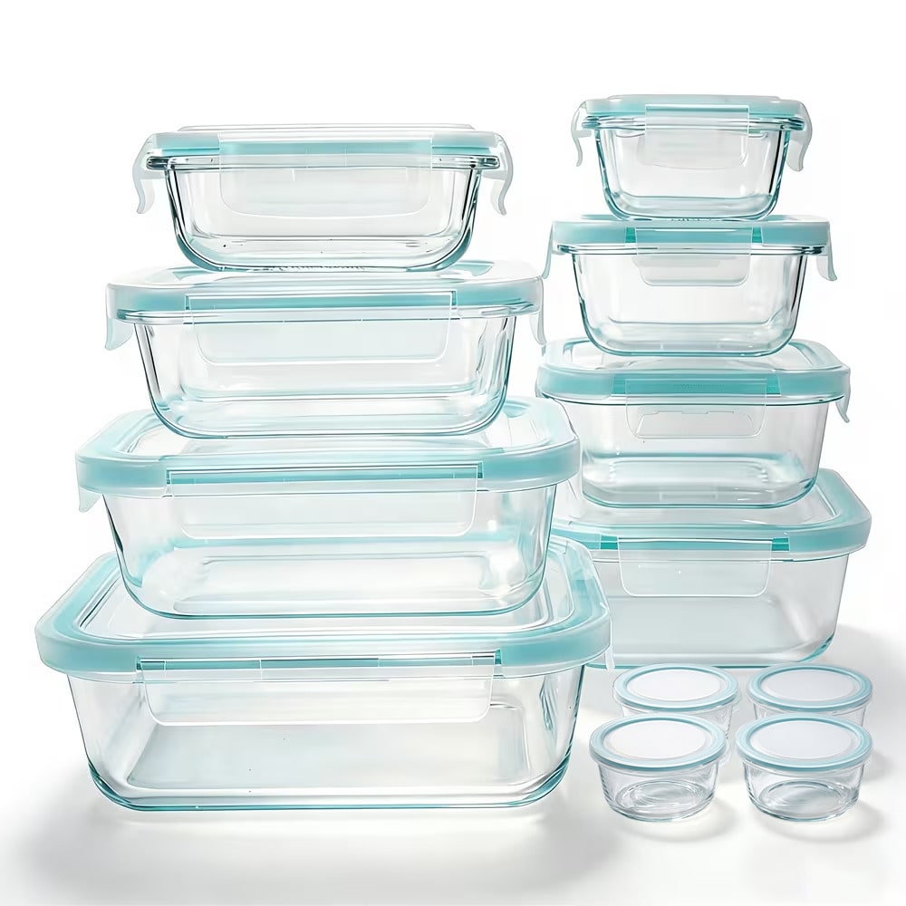 24 Pcs Glass Food Storage Cont - Meal Prep Oven Safe Containers ulasan dan harga
