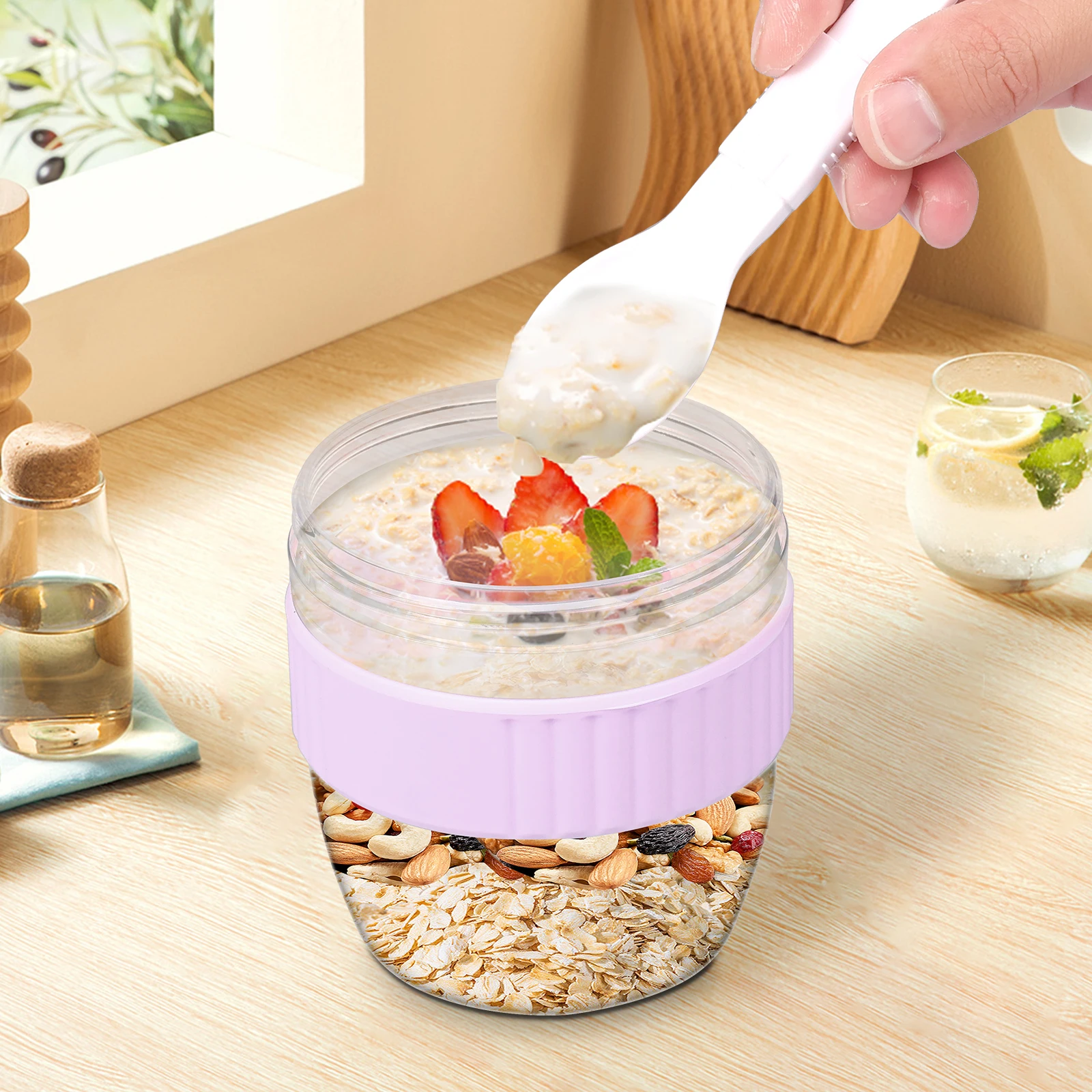 Double Layer Overnight Oats Co - Meal Prep Yogurt Containers ulasan dan harga