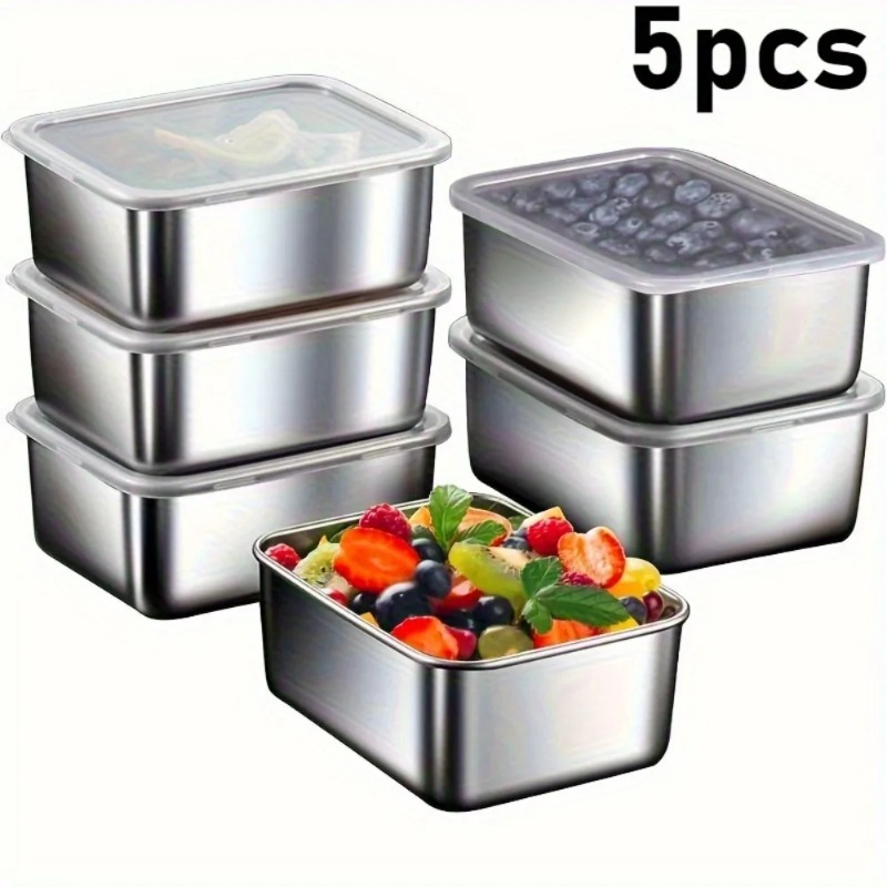 5pc Stainless Steel Food Stora - Meal Prep For Office ulasan dan harga