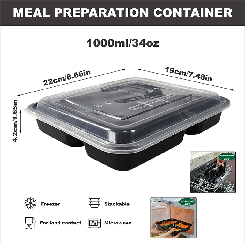 3-Compartment 34 Oz/1000 Ml, 1 - Meal Prep List ulasan dan harga